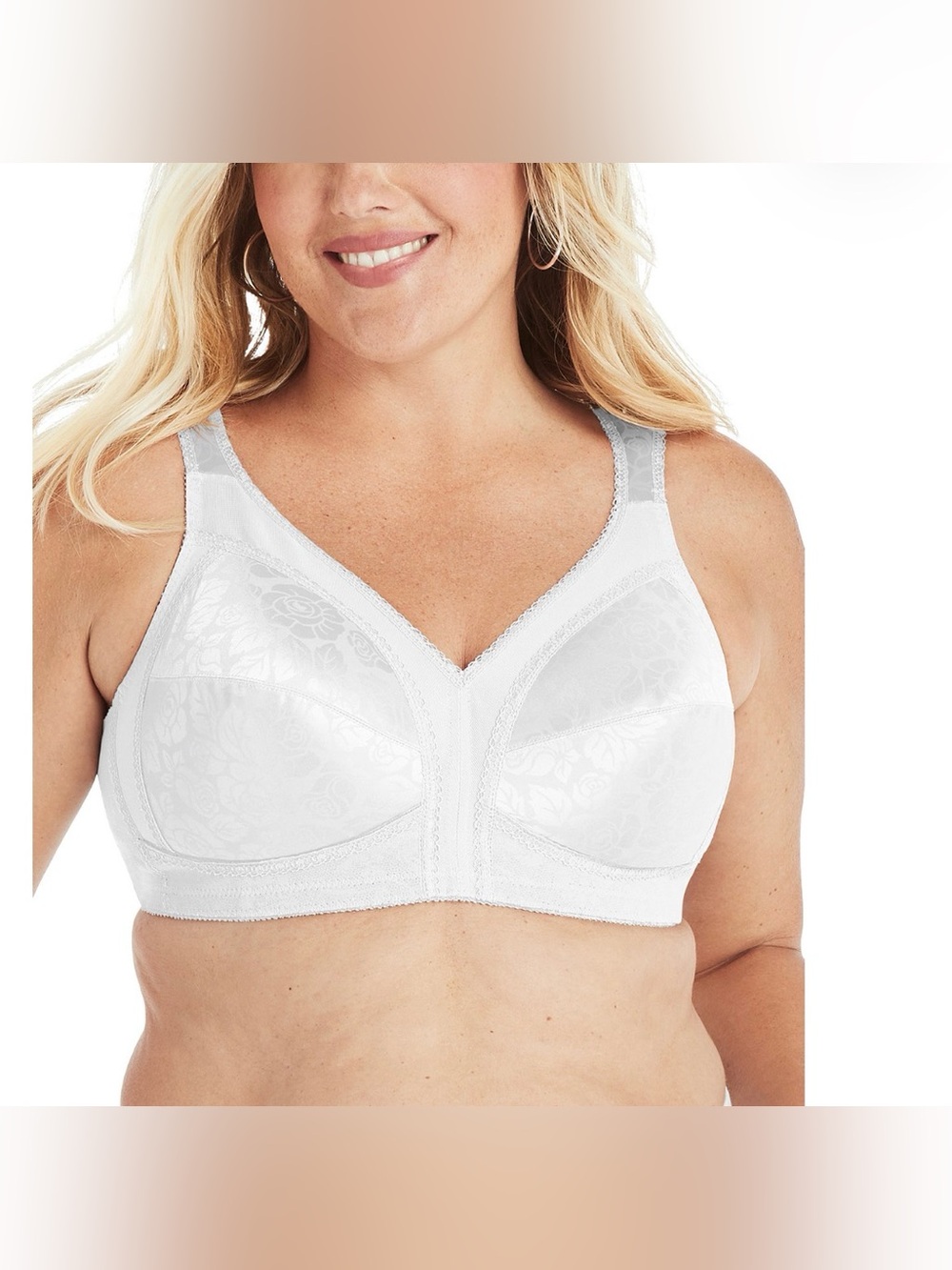 Playtex White Floral Jacquard Full Coverage Bra